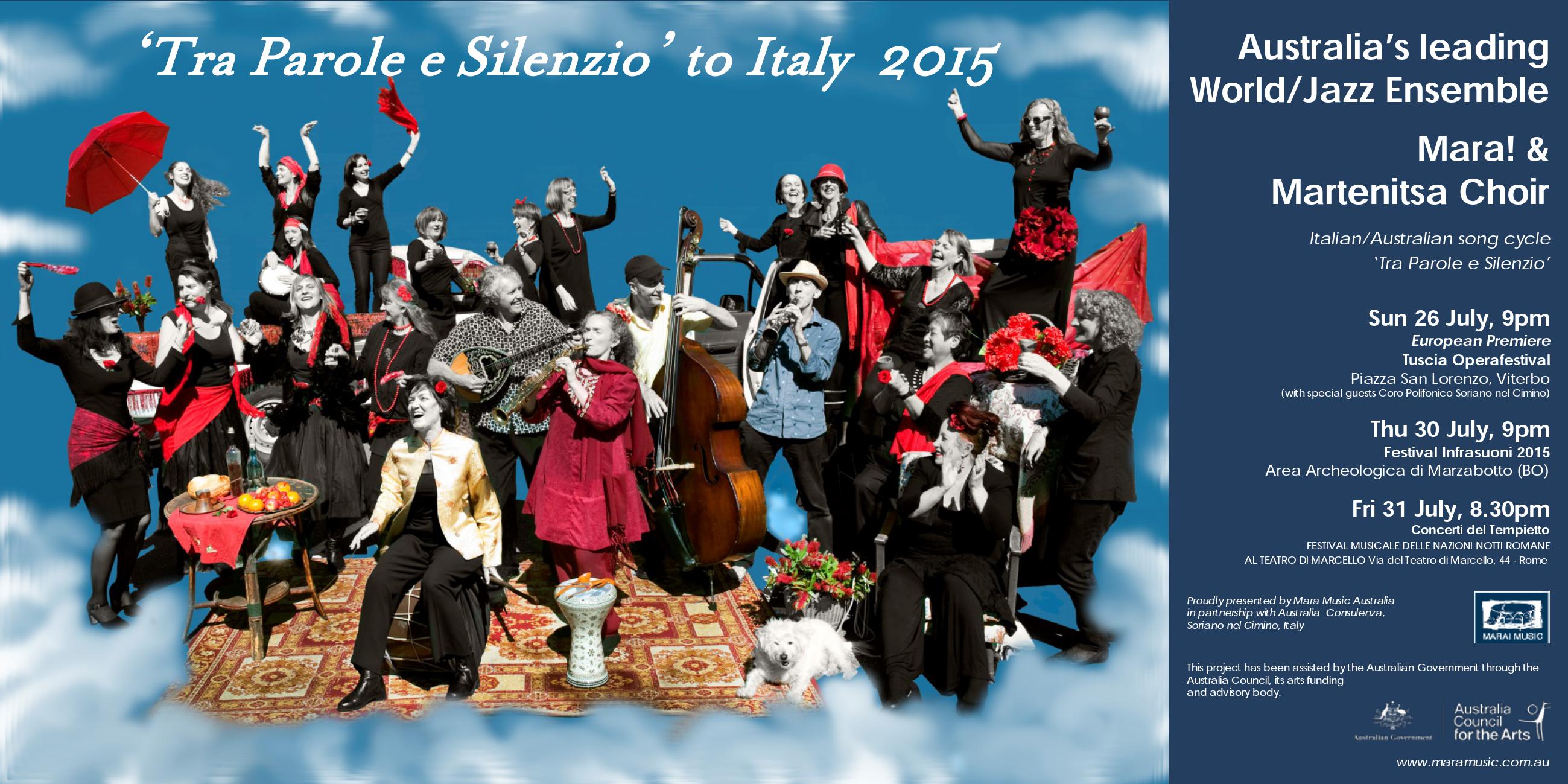 Mara and Martenitsa to Italy flyer, pic by Karen Steaines